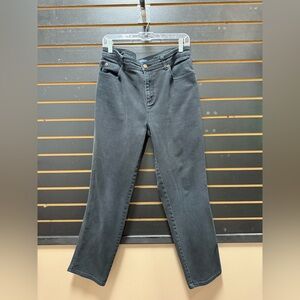 Bill Blass Stretch Black Straight-Leg Jeans Sz 12